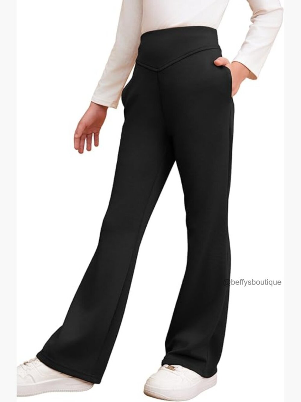 Girls Bell Bottom School Pants Size 6-15 Years Flare Uniform Pants